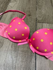 Cute Pink Polka Dot pushup Bra