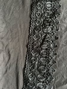 Chic Lace Trim Dark Grey Top
