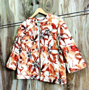Floral Print Cropped Jacket