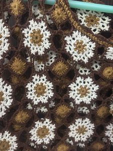 Handmade Crochet Brown &amp; White Top