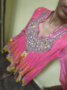 Beautiful Pink &amp; Yellow Pakistani Dress