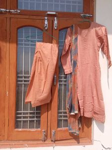 Elegant Peach Embroidered Kurta Set