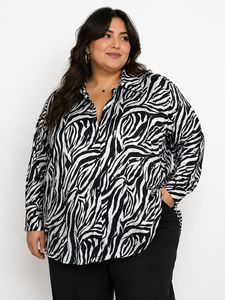 Zebra Print Button-Up Shirt