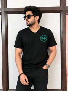 Men's Black V-Neck T-Shirt