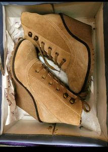 Brown Lace-Up Ankle Boots