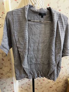 Grey Knit Cardigan Sweater Shrug