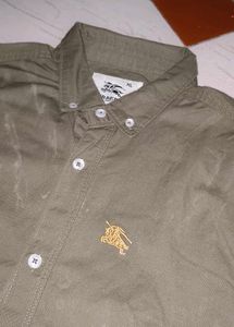 Burberry Olive Green Button Down Shirt