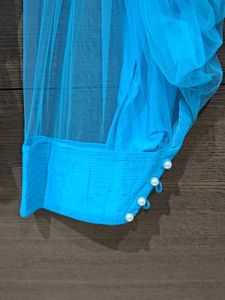Designer White and Blue Kurta Set