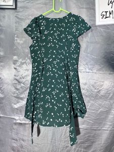 Cute Green Floral Print Dress
