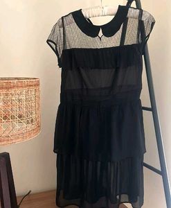 ZARA Chic Black Ruffled Tiered Mini Dress