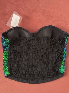 Sparkling Green Sequin Corset Top