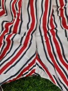 White & Red Stripe Pant M Or L Size