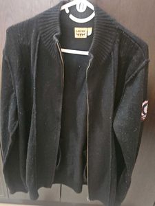 Men's Black Zippered Knit Sweater