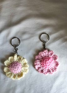 Crocheted Flower Keychains