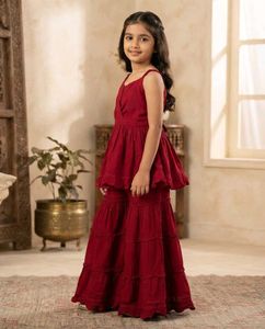 blood red  sharara set for diwali