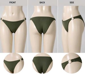 (1300)Olive Green Bikini Bottom