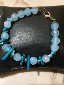 Sky Blue agate and gems stone Bracelet