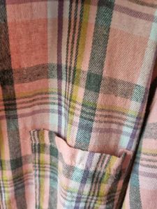 Pink Plaid Short Sleeve Button-Up Shirt