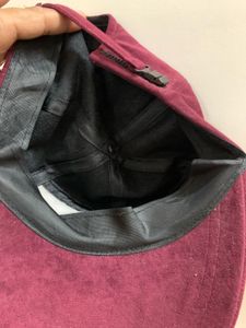 Maroon Suede Cap