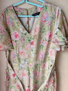 Floral Jumpsuit with Flutter Sleeves