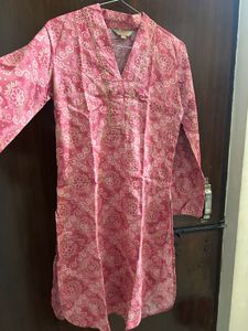 Pink Bandhani Print Kurta