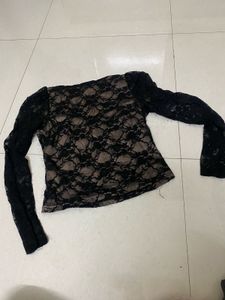 Elegant Black Lace Corset Top