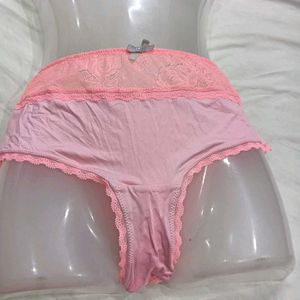 🪔 Cute Pink Lace Trim Briefs