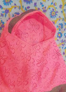 Pink Floral Embellished Hijab.