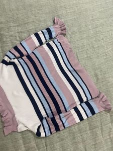 Striped Off-Shoulder Ruffle Top