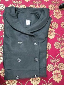 Elegant Black Double-Breasted Coat
