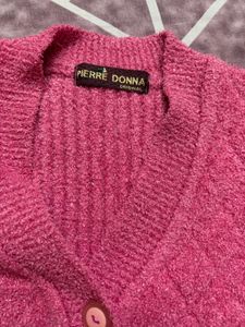 Pink Textured Cardigan