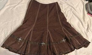 Boho Brown Tiered Midi Skirt