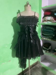 Elegant Black Tulle Party Dress