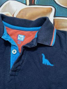 Kids peach Fullsleeves with polo tshirt