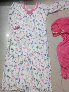 Floral Print Kurta with Dupatta