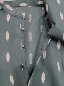 Green Printed Men's Kurta