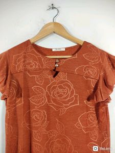 Miss Grace Rust Printed Western Top (Women's)