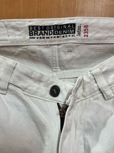 Men's Casual White Denim Shorts
