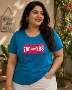 VeroModa Curve Tarquoise Graphic Oversize T-Shirt