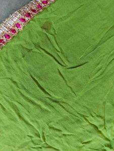 Vibrant Green Dupatta with Embellished Border