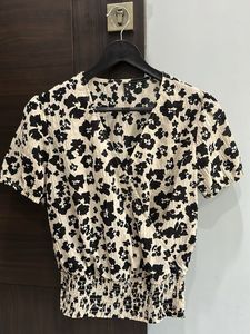 Chic Floral Print Wrap Top
