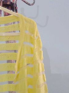Lightweight Yellow Knit Cardigan