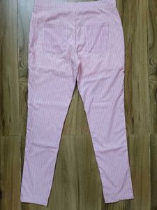 Pink Striped Casual Pants