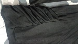Elegant Black Embellished Long Top