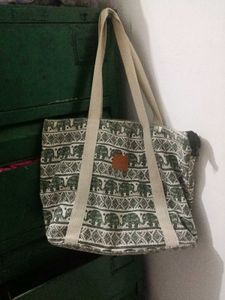 Boho Elephant Print Tote Bag