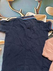 Kids peach Fullsleeves with polo tshirt