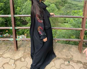 Elegant Black abaya kaftan with dupatta