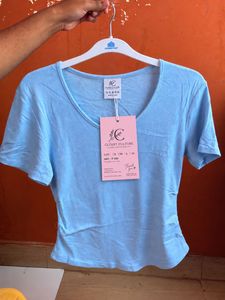 Sky Blue V-Neck T-Shirt