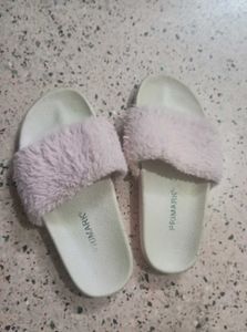 Pink Fuzzy Slides