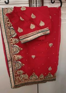 Maroon Red Saree